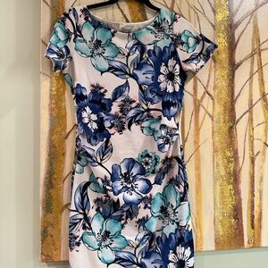 Blue Floral Maternity Dress